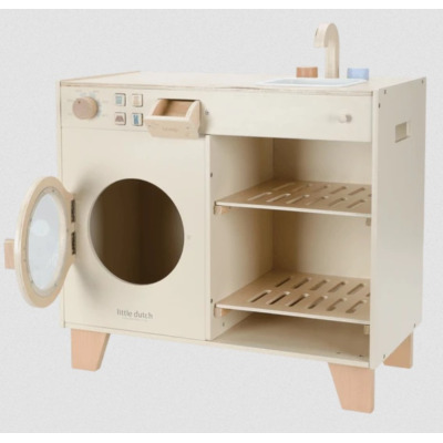 2 w 1 DREWNIANA PRALKA ZMYWARKA z akcesoriami edycja limitowana zabawa w dom i kuchnię FSC Little Dutch 3+