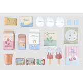 DREWNIANA LODÓWKA z akcesoriami edycja limitowana zabawa w dom, kuchnię i gotowanie FSC Little Dutch 3+