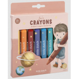 KREDKI WOSKOWE zestaw 8 kolorów Jim & Friends Little Dutch 2+