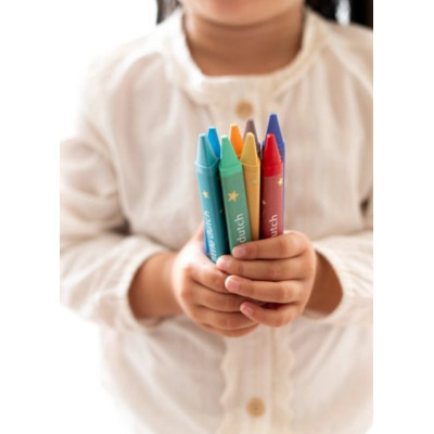 KREDKI WOSKOWE zestaw 8 kolorów Jim & Friends Little Dutch 2+