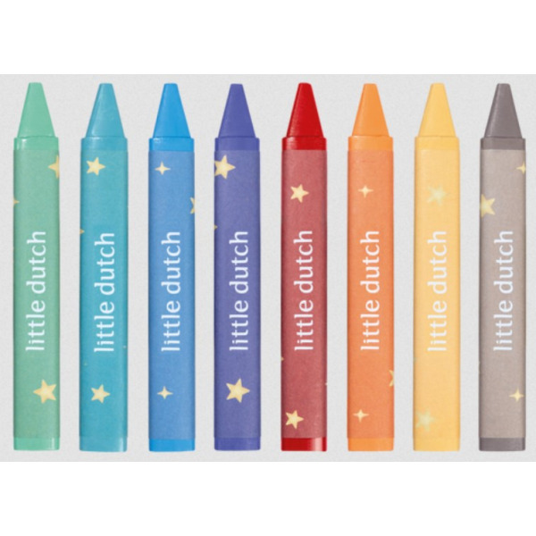 KREDKI WOSKOWE zestaw 8 kolorów Jim & Friends Little Dutch 2+