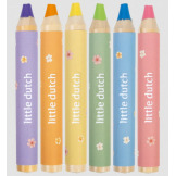 KREDKI OŁÓWKOWE drewniane, grube zestaw 6 kolorów Rosa & Friends Little Dutch 2+