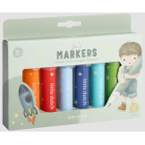 GRUBE MARKERY zestaw 8 kolorów Jim & Friends Little Dutch 2+