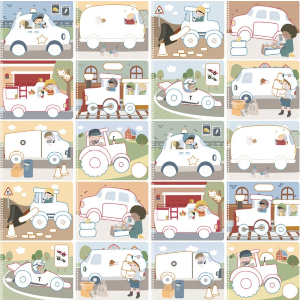 KOLOROWANKA zeszyt kreatywny z kredkami ołówkowymi Jim & Friends Little Dutch 3+