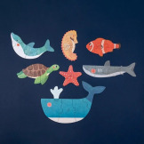 MORSKIE ZWIERZĘTA tekturowe puzzle progresywne Blue Londji 2+