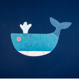 MORSKIE ZWIERZĘTA tekturowe puzzle progresywne Blue Londji 2+