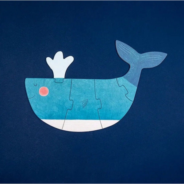 MORSKIE ZWIERZĘTA tekturowe puzzle progresywne Blue Londji 2+