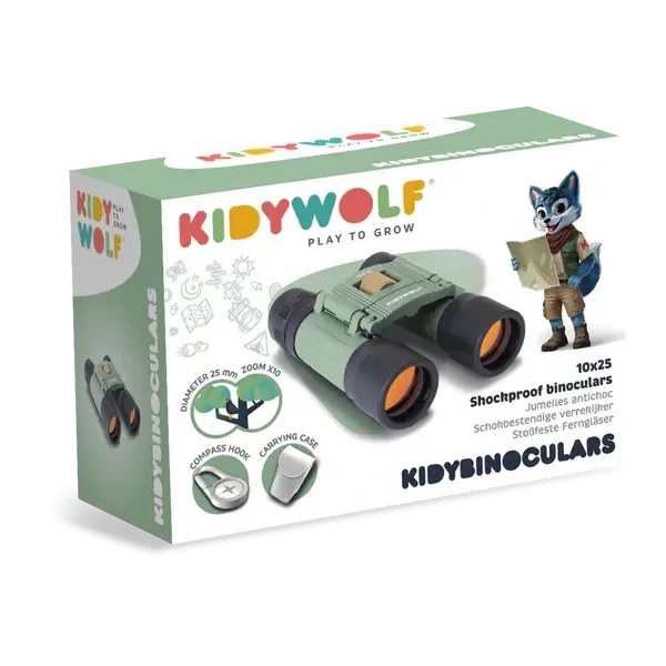 Zielona lornetka dla dzieci KIDYBINOCULAR 10x25 Kidywolf 3+