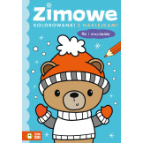 MIŚ I PRZYJACIELE zimowa książeczka kolorowanka z naklejkami wyd. Zielona Sowa 1+