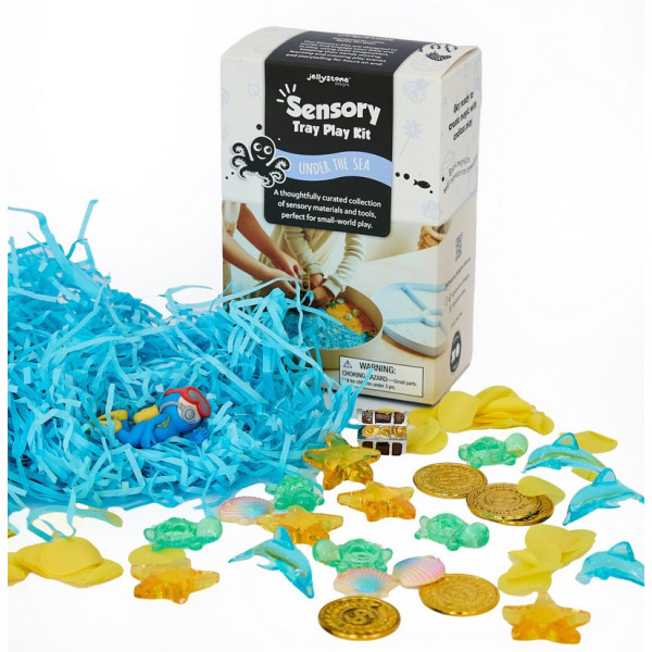 PODWODNY ŚWIAT wkład do tacki sensorycznej Play Tray silikonowe elementy do zabaw sensorycznych Jellystone 3+