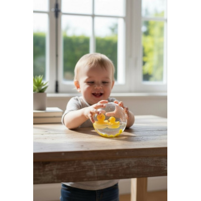 KACZUSZKA kula sensoryczna do zabawy w kąpieli Happy Bubbles Petit Boum 1+