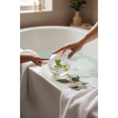 ŻABA kula sensoryczna do zabawy w kąpieli Happy Bubbles Petit Boum 1+
