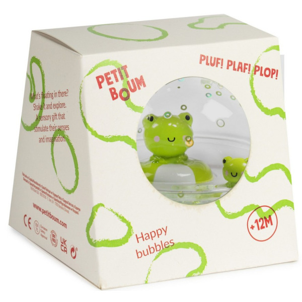 ŻABA kula sensoryczna do zabawy w kąpieli Happy Bubbles Petit Boum 1+