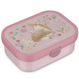 SARENKA różowa śniadaniówka z przegródką i widelcem lunchbox Fairy Garden Mepal Little Dutch