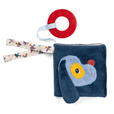 PIESEK JULES mini-książeczka wielofunkcyjna z szeleszczącą folią i gryzakiem Lilliputiens 6m+