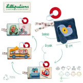 PIESEK JULES mini-książeczka wielofunkcyjna z szeleszczącą folią i gryzakiem Lilliputiens 6m+