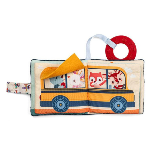 PIESEK JULES mini-książeczka wielofunkcyjna z szeleszczącą folią i gryzakiem Lilliputiens 6m+