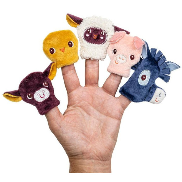 FARMA miękka książeczka aktywizująca z mini-pacynkami Lilliputiens 12m+