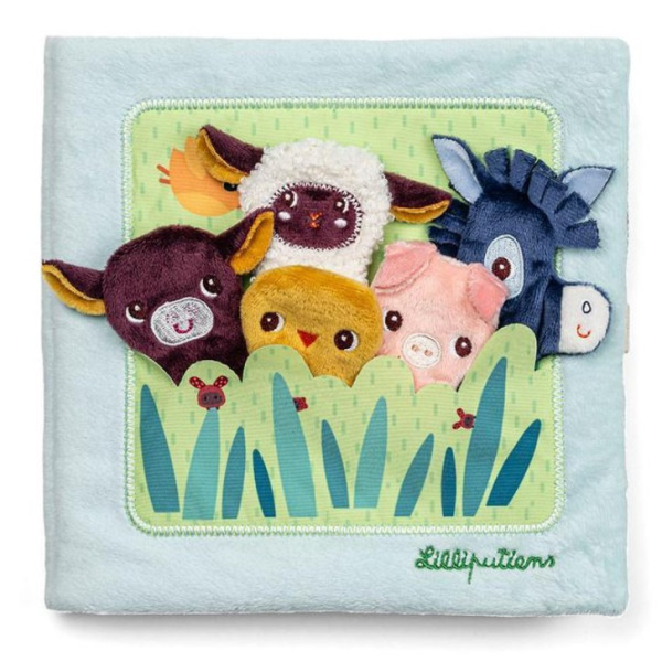 FARMA miękka książeczka aktywizująca z mini-pacynkami Lilliputiens 12m+