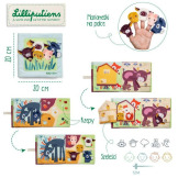 FARMA miękka książeczka aktywizująca z mini-pacynkami Lilliputiens 12m+