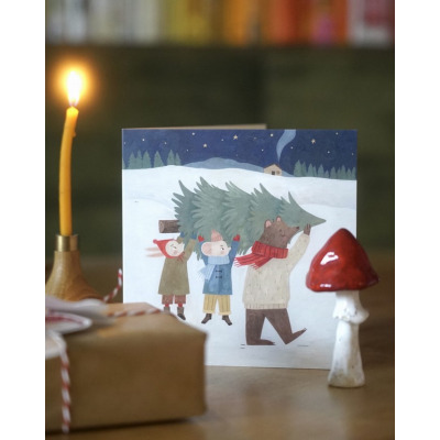 PRZYGOTOWANIA DO ŚWIĄT kartka świąteczna okolicznościowa na Boże Narodzenie Hi Little