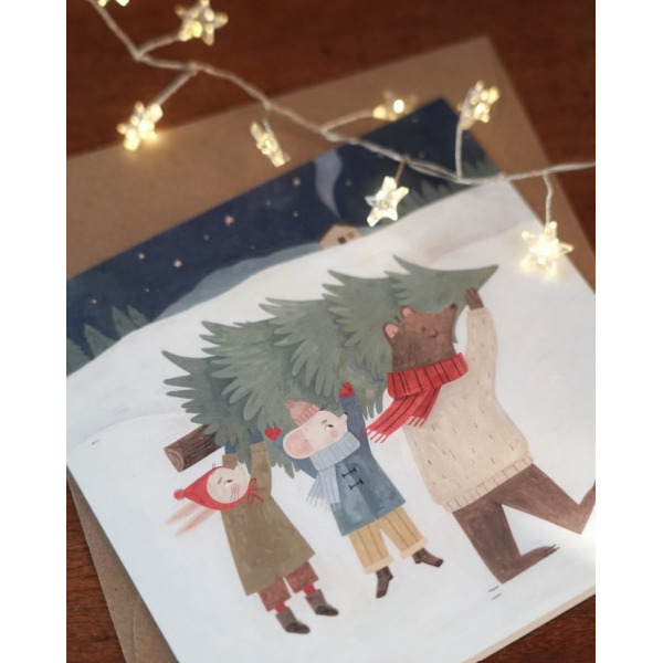 PRZYGOTOWANIA DO ŚWIĄT kartka świąteczna okolicznościowa na Boże Narodzenie Hi Little