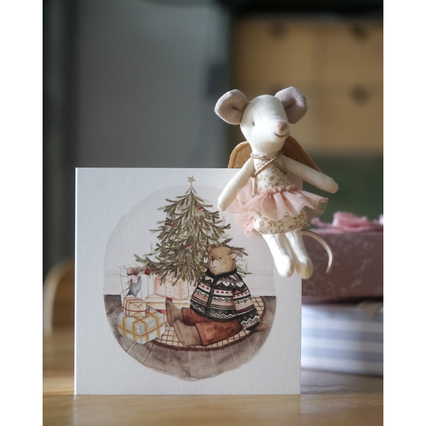 ŚWIĄTECZNY MIŚ kartka świąteczna okolicznościowa na Boże Narodzenie Hi Little