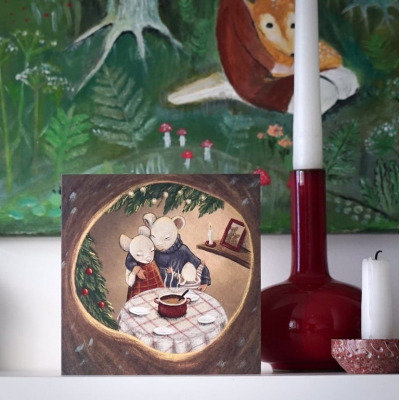 ŚWIĘTA U MYSZEK kartka świąteczna okolicznościowa na Boże Narodzenie Hi Little