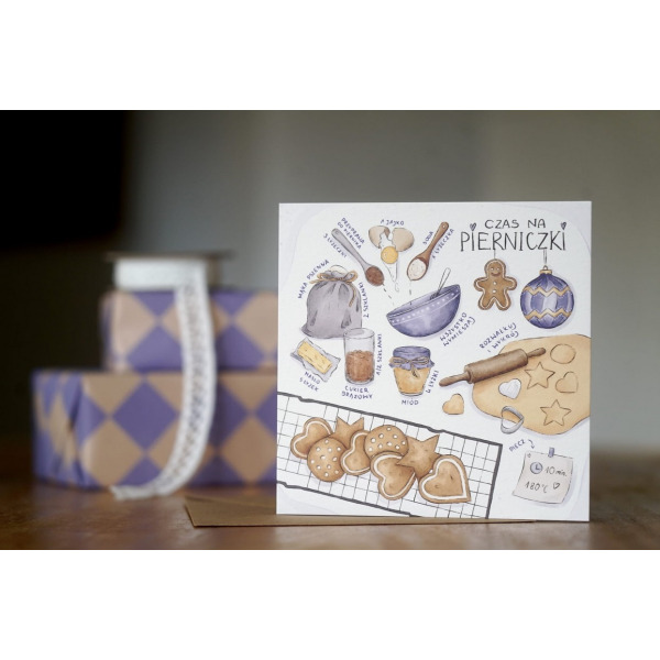 CZAS NA PIERNICZKI kartka świąteczna okolicznościowa na Boże Narodzenie Hi Little