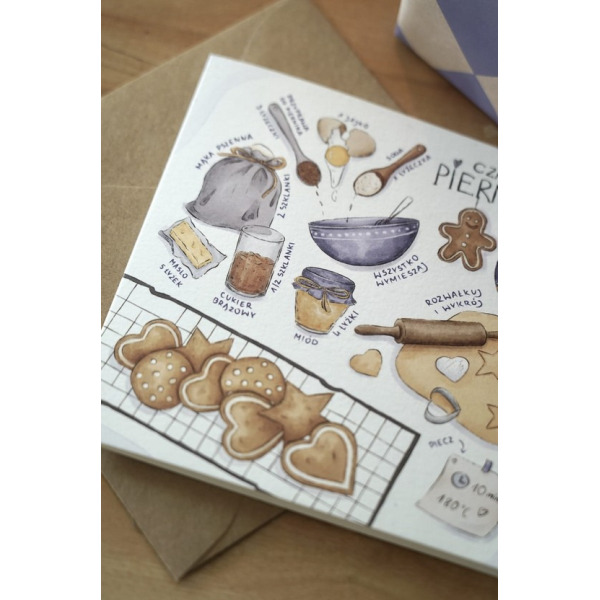 CZAS NA PIERNICZKI kartka świąteczna okolicznościowa na Boże Narodzenie Hi Little