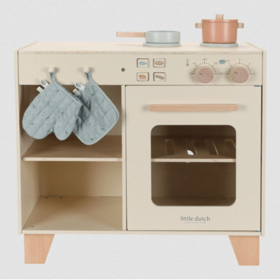 KREMOWA KUCHNIA drewniana z akcesoriami edycja limitowana zabawa w dom, kuchnię i gotowanie limitowana FSC Little Dutch 3+