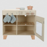 KREMOWA KUCHNIA drewniana z akcesoriami edycja limitowana zabawa w dom, kuchnię i gotowanie limitowana FSC Little Dutch 3+