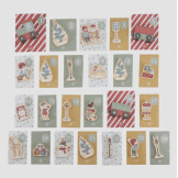 KALENDARZ ADWENTOWY drewniane figurki kolejka FSC w walizeczce X-MAS Little Dutch 2+