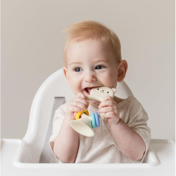 MIŚ silikonowy gryzak na przyssawce dla niemowlaka Tiger Tribe 0+