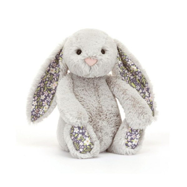 KRÓLICZEK srebrna przytulanka z kwiecistymi uszami Blossom Bloom Bunny 31 cm Jellycat 0+