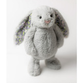 KRÓLICZEK srebrna przytulanka z kwiecistymi uszami Blossom Bloom Bunny 31 cm Jellycat 0+