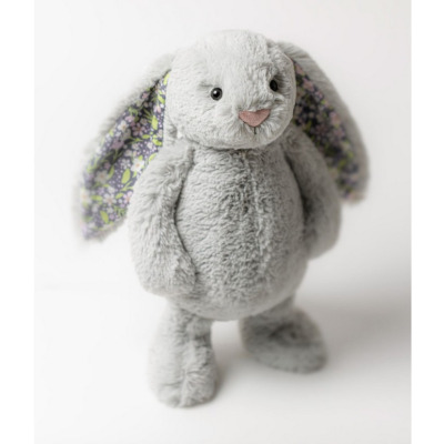 KRÓLICZEK srebrna przytulanka z kwiecistymi uszami Blossom Bloom Bunny 31 cm Jellycat 0+