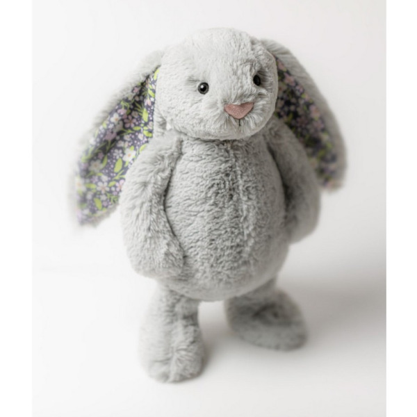 KRÓLICZEK srebrna przytulanka z kwiecistymi uszami Blossom Bloom Bunny 31 cm Jellycat 0+