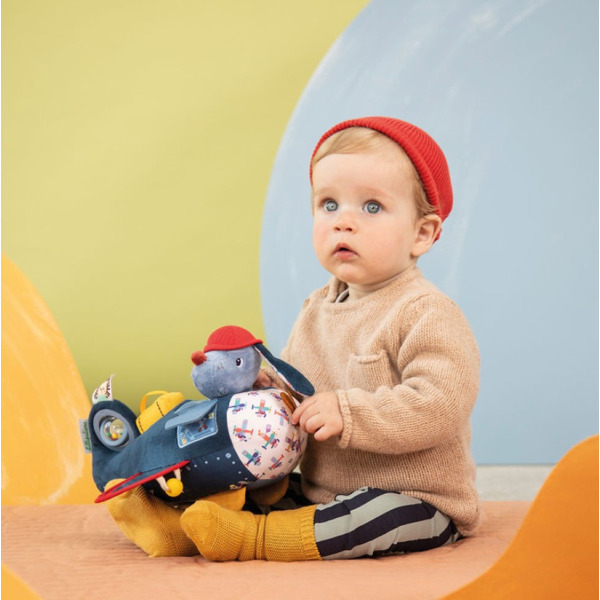 PIESEK JULES samolot przytulanka aktywizująca Lilliputiens 9m+