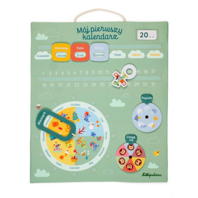 MÓJ PIERWSZY KALENDARZ miękka tablica aktywizująca Lilliputiens 3+