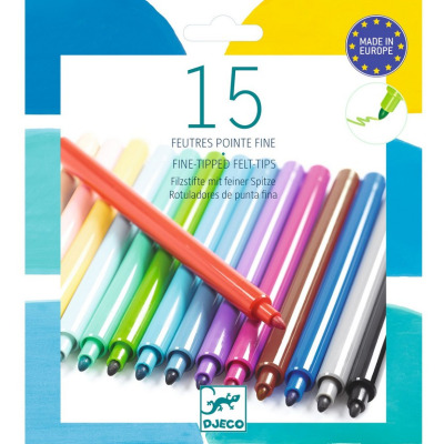 MAZAKI zestaw 15 kolorów PACIFIC flamastry Djeco