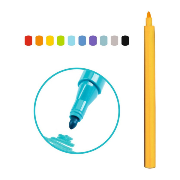 MAZAKI zestaw 10 kolorów RAINBOW flamastry Djeco