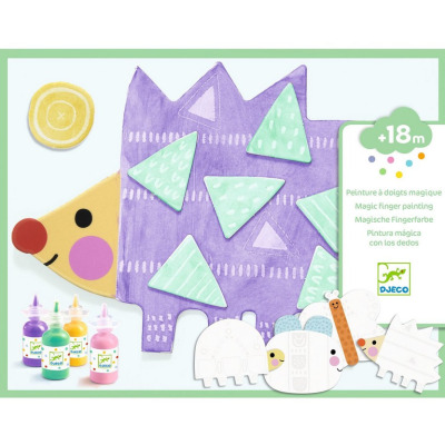 ZWIERZĄTKA malowanie palcami zestaw artystyczny Djeco 18m+