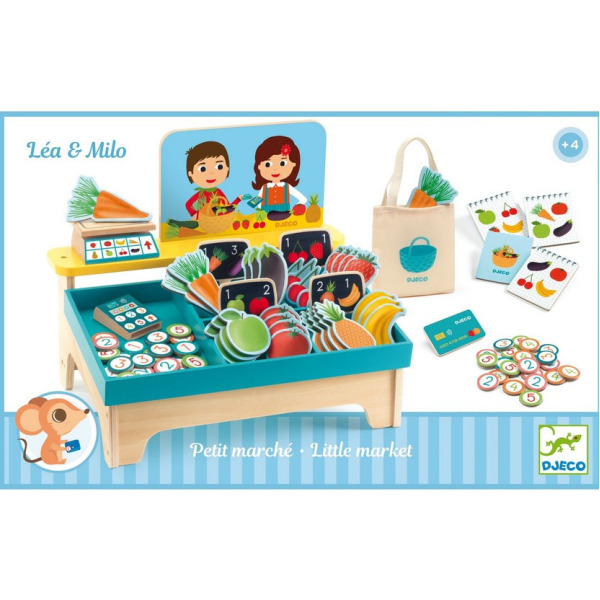 LEA & MILO mały market z akcesoriami zabawa w sklep Djeco  4+