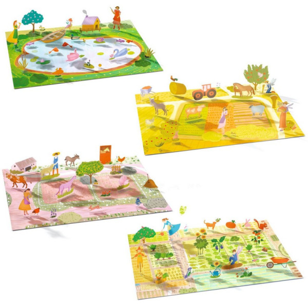 FARMA  naklejki wielokrotnego użytku 3D Djeco 3+