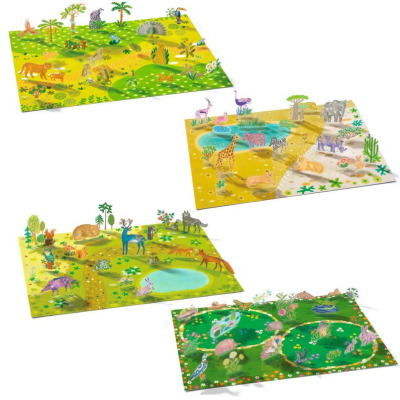 ZWIERZĘTA naklejki wielokrotnego użytku 3D Djeco 3+