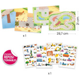 POJAZDY naklejki wielokrotnego użytku 3D Djeco 3+