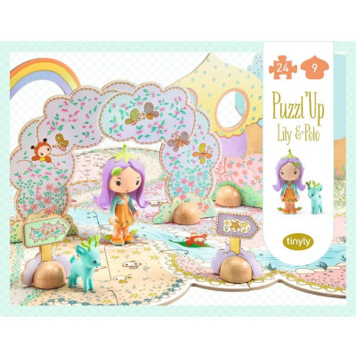 LILY TINYLY puzzle tekturowe 24 el. z figurką Djeco 4+