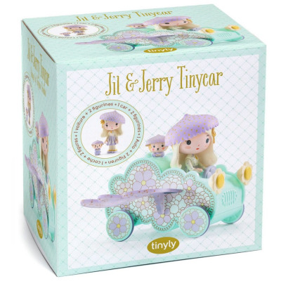 JIL & JERRY figurki do zabawy zestaw z samochodzikiem 2 szt. Tinycar Djeco 4+