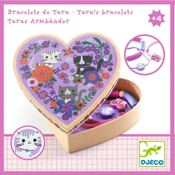 TARA bransoletki w ozdobnym pudełku kotki Djeco 4+